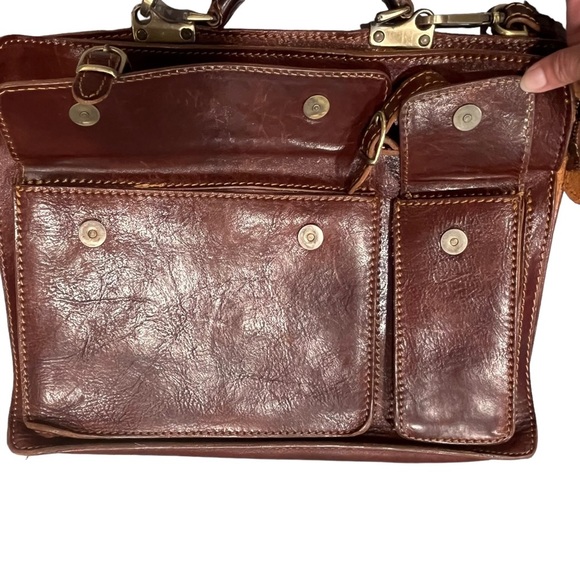 Tuscany Leather Brown Venezia Briefcase Bag - Picture 9 of 16
